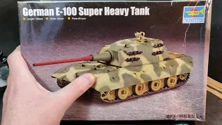 Обзор. Модель супер тяжёлого немецкого танка Е-100 от фирмы trumpeter в масштабе 1/72.