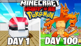 I Survived 100 DAYS as a POKEMON in HARDCORE Minecraft!