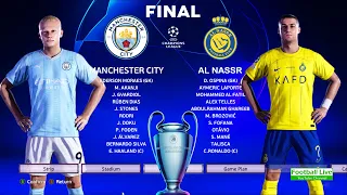 Man City vs Al Nassr Final UEFA Champions League | Ronaldo vs Haaland | PES Gameplay