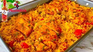 Baked Peri Peri Chicken with Rice | One Pot Nando's Chicken and Rice Recipe