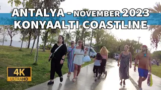 Antalya. Konyaalti Coast Walking Tour. November, 2023 [4K]