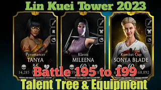 Mk Mobile Lin Kuei Tower Battle 195, 196, 197, 198, 199 | Talent Tree & Equipment