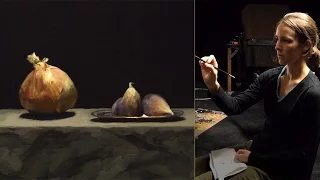 Emily Paints Figs and an Onion - wet in wet from life