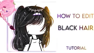 🍥| How To Edit Black Hair | İbis Paint | Gacha Life |🖤TUTORİAL⊹˚.⋆