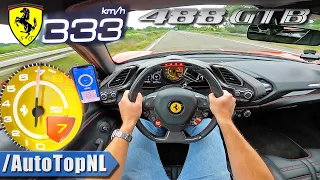 FERRARI 488 GTB TOP SPEED 333KM/H on AUTOBAHN (NO SPEED LIMIT!) by AutoTopNL