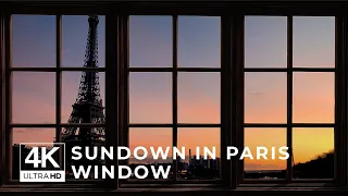 Sunset in Paris window view  - Relaxing, Calming, Ambience, cosy