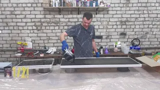 Эпоксидная столешница. Чёрный мрамор. Рисуем спиртовыми чернилами. Epoxy black marble effect! #epoxy