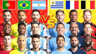 Portugal Brazil Argentina 🆚 Uruguay France Belgium 🔥 Ultimate Trio Comparison 🔥