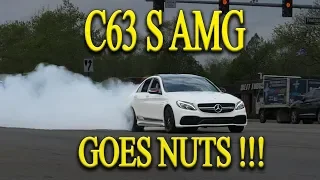 C63 S AMG ROLLING BURNOUT AND DRIFTS !!!