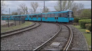 100 Meter Stadtbahn auf der U4 am Gleisdreieck Riederwald