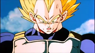 Vegeta presenta con orgullo a Trunks frente a Cell