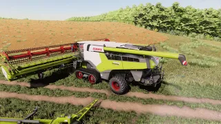 Farming Simulator 22 / Kochmak / фрагмент уборочної ячменю  комбайном CLAAS LEXION 6900