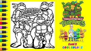 Coloring Teenage Mutant Ninja Turtles Pizza Coloring Page | TMNT Coloring Page | Markers