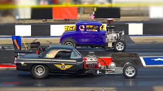 Old School Vintage Hot Rods Gassers Dragsters 50s and 60s Drag Racing Action The Glory Days