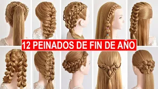 12 PEINADOS BONITOS y RÁPIDOS para NAVIDAD Y FIN de AÑO 2024 | Easy Hairstyles