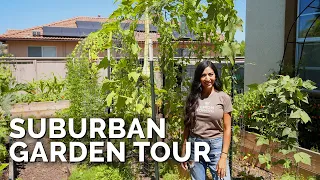 She Grows 50% Of Her Groceries At Home 🏡 | Suburban Garden Tour