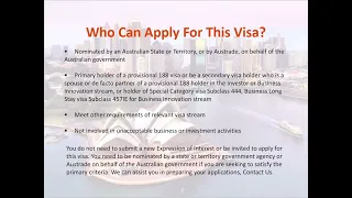 Business Innovation And Investment Visa (Subclass 888)