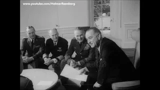 November 29, 1963 - President Lyndon B. Johnson meets with the Joint Chiefs at the White House