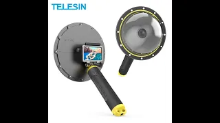 TELESIN 6" Dome Port Waterproof Housing Case + Floating Hand Grip for DJI OSMO ACTION