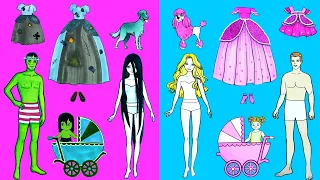 Paper Dolls Dress Up ~ Pobre Família Sadako E Rica Família Rapunzel ~ Woa Dolls Crafts Portugal