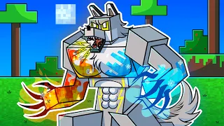 I Survived 100 DAYS as an ELEMENTAL WOLF in HARDCORE Minecraft!