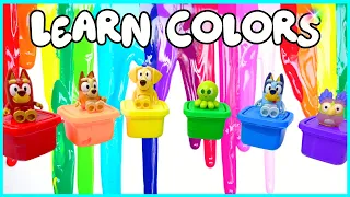 Bluey SLIME Color Mix! Learn Colors with Bluey and Friends!