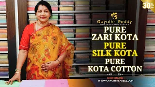 Pure Zari Kota, Pure Silk Kota & Pure Kota Cotton Sarees | #GayathriReddy |