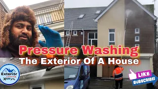 Pressure washing the Exterior of a house | Upvc gutters, fascia & soffits | satisfying