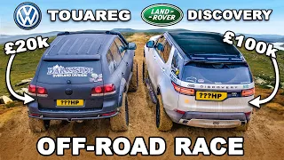 £100k Land Rover Discovery v £20k VW Touareg: OFF-ROAD RACE!