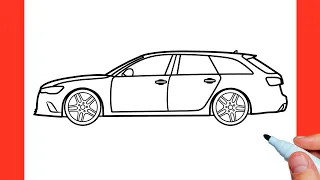 How to draw Audi RS6 car step by step