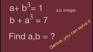 Nice algebra problem,Math Olympiad,a+b^3=1,find the value,math games,magic math  radical.math test