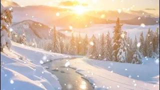 24/7 Winter Classical Music Snowing Mountain River Frozen Forest Relaxing Pretty Instrumental Songs