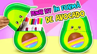 Cum să faci cel mai drăgălaș penar în formă de avocado folosind carton și carton buretat! 🥑✨