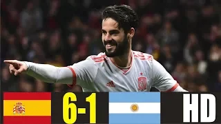 Spain vs Argentina 6-1 Crowded - Spectacular Goals & Highlights - 27/03/2018 HD #ShalouTV