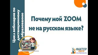 Zoom: чтобы программа была на русском языке