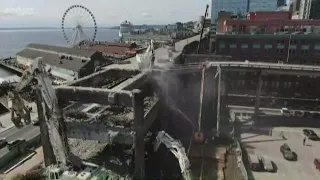 Final Piece of the Alaskan Way Viaduct is coming down.