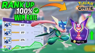 How to Win every match with Greninja in Solo Ranking! 100iq strategy in Master Rank | Pokemon unite