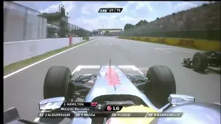 Lewis Hamilton overtake on Mark Webber Canadian GP 2010