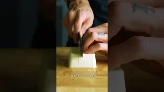 Thousand cut tofu! 🔪 chef knife skills #shorts