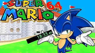 SPEEDRUNNING Super Mario 64 as Sonic?!