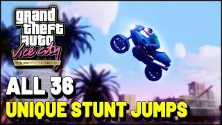 Grand Theft Auto Vice City Definitive Edition All UNIQUE STUNT JUMP Locations (Daredevil Trophy)