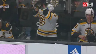 Brad Marchand receives a penalty for breaking his stick and hurling insults at officials.