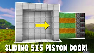 Minecraft | Sliding 5x5 Piston Door (Redstone Tutorial)