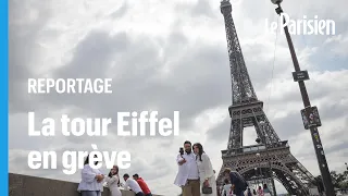 Réforme des retraites : les touristes découvrent la tour Eiffel fermée