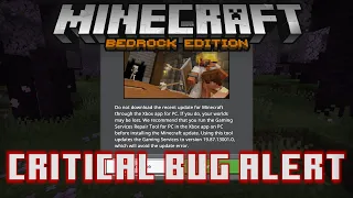 Critical Bug Alert for Minecraft Bedrock on PC