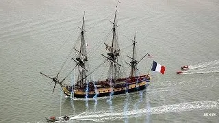 Hero's welcome for French replica ship Hermione after US voyage