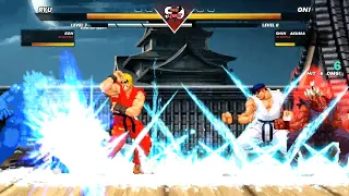 ICE POWER RYU & FIRE POWER KEN vs ONI & SHIN AKUMA - Highest Level Amazing Fight!