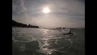 7 year old surfer Paumalu Reef Malone, AGE 7, Off The Wall sand bar