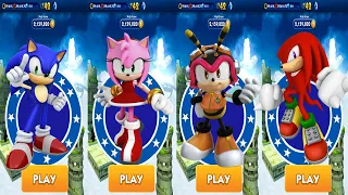 Sonic Dash - Sonic Vs Amy Vs Charmy Bee Vs ZAzz Vs Eggman Vs Knuckles  Gameplay