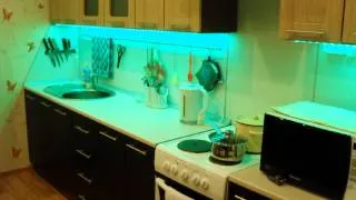 Светодиодная подсветка на кухне своими руками LED lighting in the kitchen with his hands